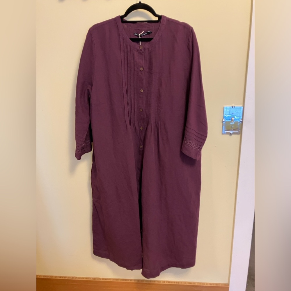 NWT Gudrun Sjoden Linen/Cotton Button up Dress